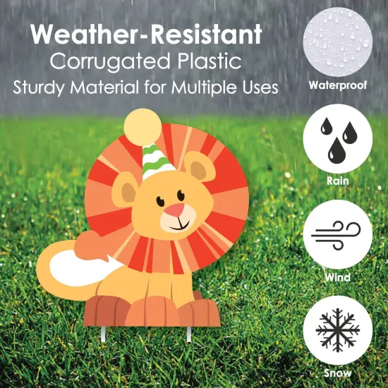 Big Dot of Happiness Jungle Party Animals - Elephant Giraffe Lion & Zebra Lawn Decor - Outdoor Safari Birthday Party or Baby Shower Yard Decor - 10 Pc {6}