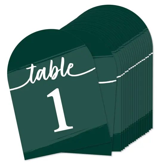 Big Dot of Happiness Emerald Elegantly Simple - Wedding Receptions, Parties or Events Double-Sided 5 x 7 inches Cards - Table Numbers - 1-20 {1}