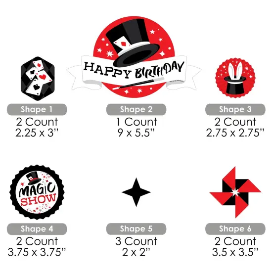 Big Dot of Happiness Ta-Da, Magic Show - Magical Birthday Party Cake Decorating Kit - Happy Birthday Cake Topper Set - 11 Pieces {7}