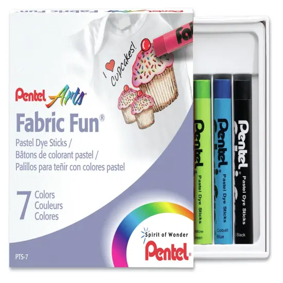 Pentel Arts Fabric Fun Pastel Dye Sticks 7/Pkg-Assorted Colors {5}