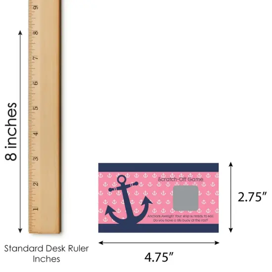 Big Dot of Happiness Ahoy - Nautical Girl - Baby Shower or Birthday Party Game Scratch Off Cards - 22 Count {7}