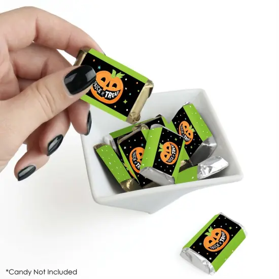Big Dot of Happiness Jack-O'-Lantern Halloween - Mini Candy Bar Wrapper Stickers - Kids Halloween Party Small Favors - 40 Count {3}