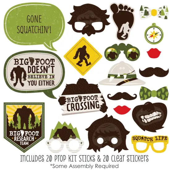 Big Dot of Happiness Sasquatch Crossing - Bigfoot Party or Birthday Party Photo Booth Props Kit - 20 Count {3}