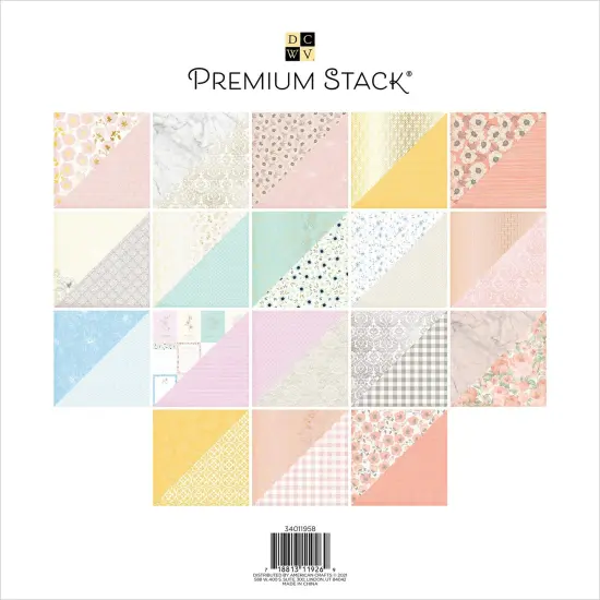 DCWV Double-Sided Cardstock Stack 12"X12" 36/Pkg-Magnolia, W/Gold Foil {3}