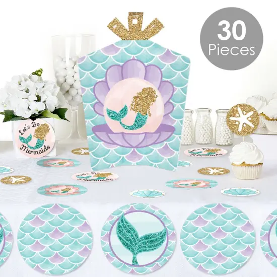 Big Dot of Happiness Let&rsquo;s Be Mermaids - Baby Shower or Birthday Party Decor and Confetti - Terrific Table Centerpiece Kit - Set of 30 {3}