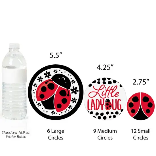 Big Dot of Happiness Happy Little Ladybug - Baby Shower or Birthday Party Giant Circle Confetti - Party Decorations - Large Confetti 27 Count {4}