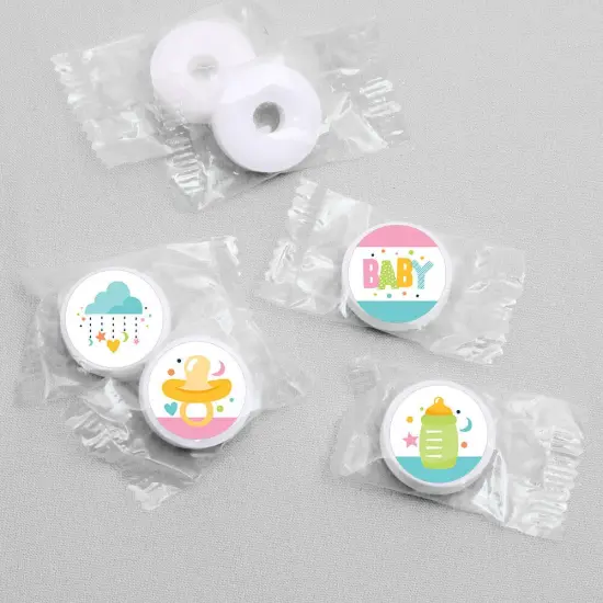 Big Dot of Happiness Colorful Baby Shower - Gender Neutral Party Round Candy Sticker Favors - Labels Fits Chocolate Candy (1 sheet of 108) {4}