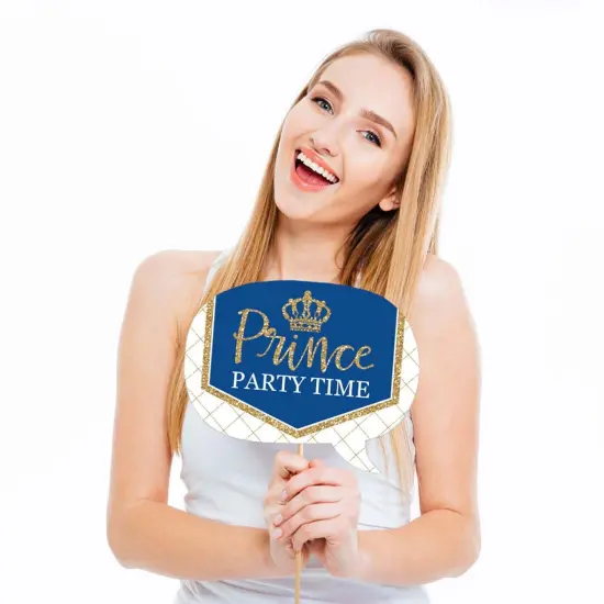 Big Dot of Happiness Funny Royal Prince Charming - Baby Shower or Birthday Party Photo Booth Props Kit - 10 Piece {3}