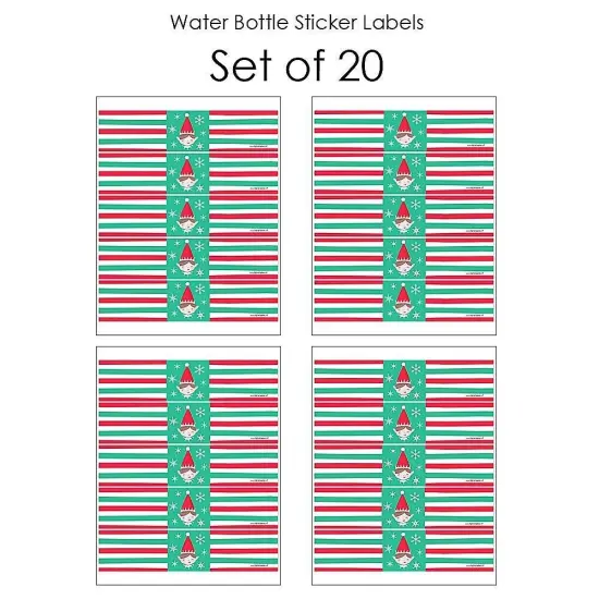 Big Dot of Happiness Elf Squad - Kids Elf Christmas and Birthday Party Water Bottle Sticker Labels - Set of 20 {4}