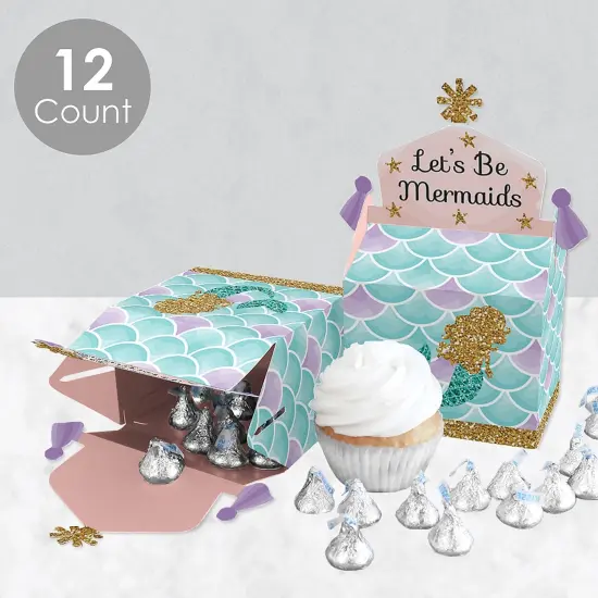 Big Dot of Happiness Let's Be Mermaids - Treat Box Party Favors - Baby Shower or Birthday Party Goodie Gable Boxes - Set of 12 {4}