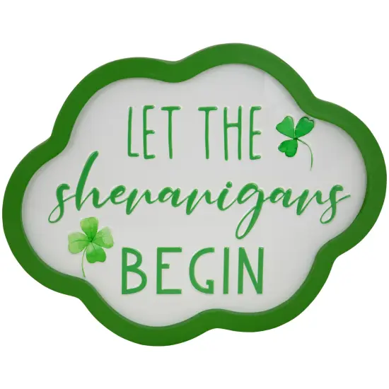 Northlight Let the Shenanigans Begin St. Patricks Day Framed Wall Sign - 14" Green {1}