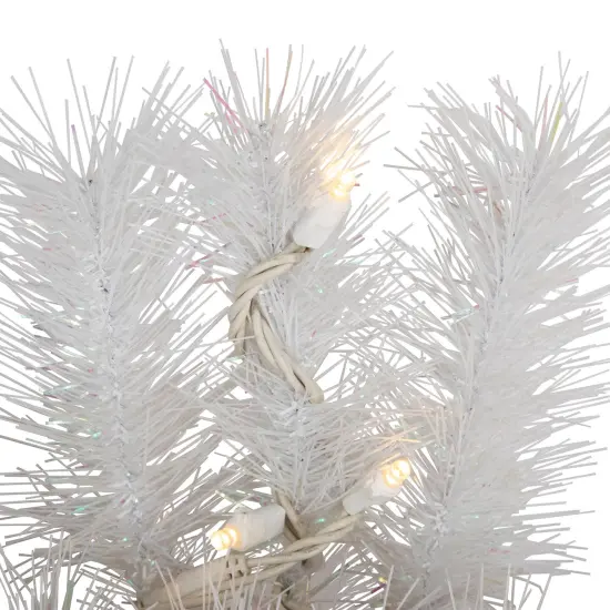 Northlight Pre-Lit White Alaskan Pine Artificial Christmas Wreath - 36" - Warm White LED Lights {6}