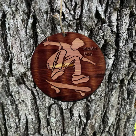 Skater Boy - Cedar Ornament {1}