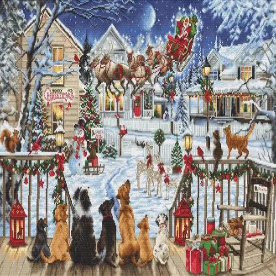Pets On The Porch B2423L Counted Cross-Stitch Kit {1}
