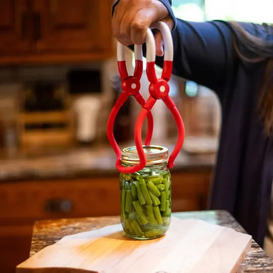 Progressive Essential Canning Jar Lifter Spring-Loaded Secure One-Handed Grip {4}
