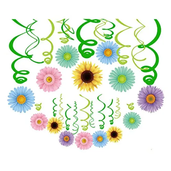 30 Pieces Autume Summer Spring Sun Flowers Hanging Swirl Decorations,Themed Birthday Party,Party Supplies,Ceiling Decorations for Girls,Boys,Kids, Bedroom,Classroom,Baby Shower {3}