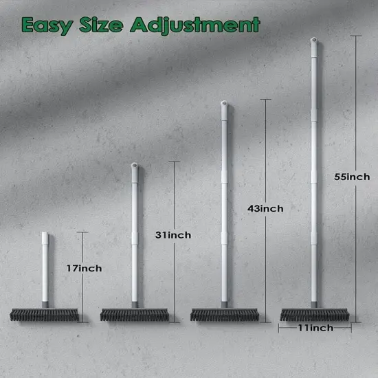 1x Floor Scrub Brush 2 in 1 Scrape & brush Push Broom Stiff Bristle {3}