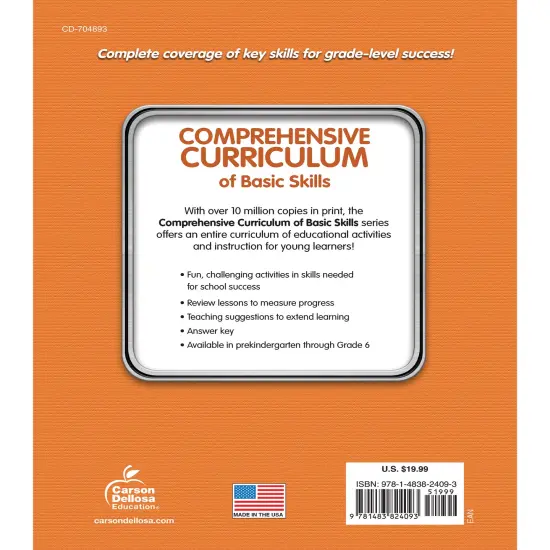 Carson Dellosa Comprehensive Curriculum of Basic Skills Kindergarten Workbook, Alphabet, Sight Words, Colors, Shapes, Counting, Phonics, and Writing Practice, Classroom or Homeschool Curriculum {2}