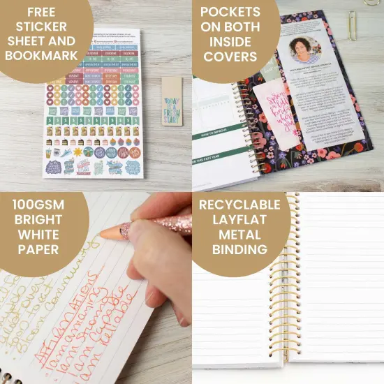 bloom daily planners Undated Soft Cover Planner, 5.5" x 8.25", Poppy Meadow, Blue {6}