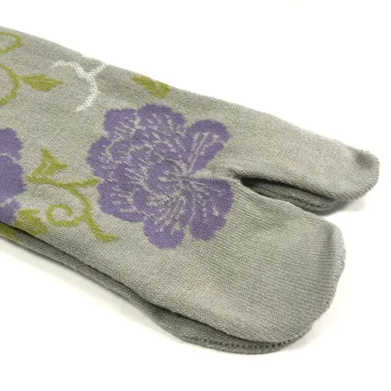 Wrapables Tabi Flip-Flop Socks (Set of 3), Rose & Peony, Dark Blue, Gray, Beige {6}