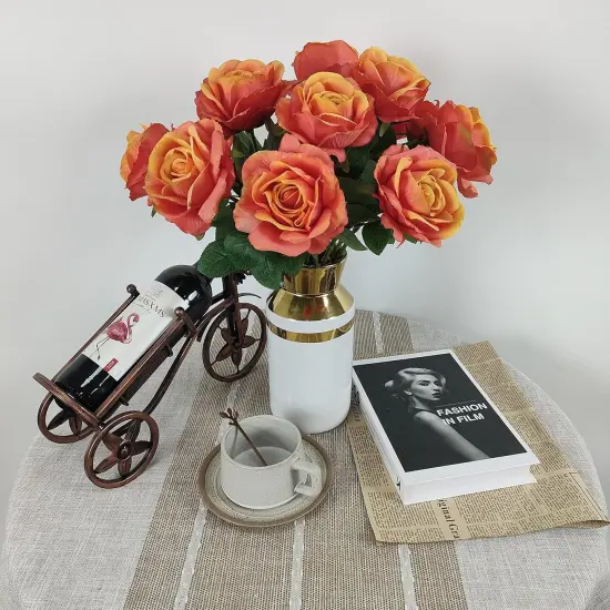 12 Pcs Artificial Roses for Wedding & Any Occasions Black {6}