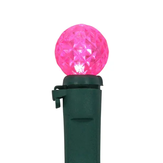 Northlight LED G12 Berry Christmas Lights - Pink - 16' Green Wire - 50ct {6}