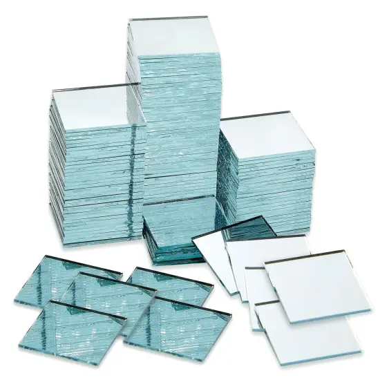 120 Pcs Mini Square Mirror Tiles 1" for Arts and Crafts Supplies Wall Room D&eacute;cor {1}