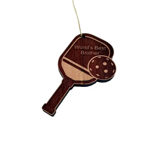Worlds Best Brother Pickleball - Cedar Ornament {1}