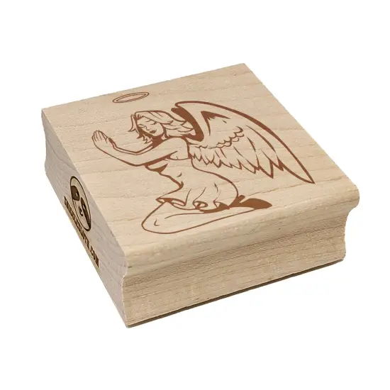 Pinup Angel Woman Square Rubber Stamp for Stamping Crafting {1}