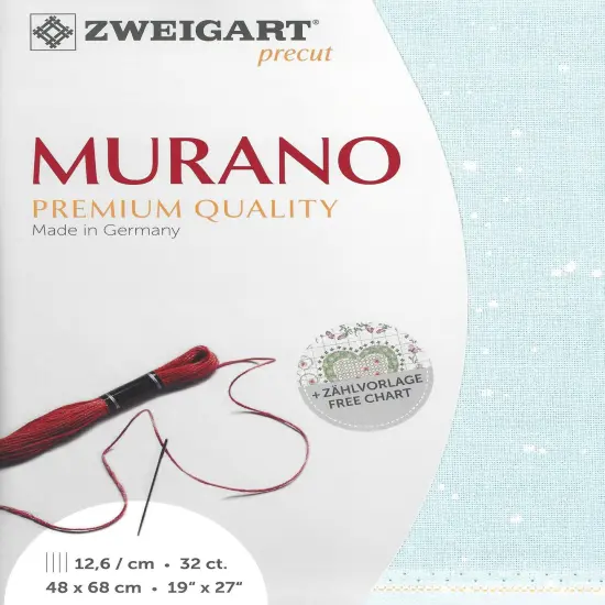 Precut Zweigart Murano Splash 32 count Blue White Splash {1}