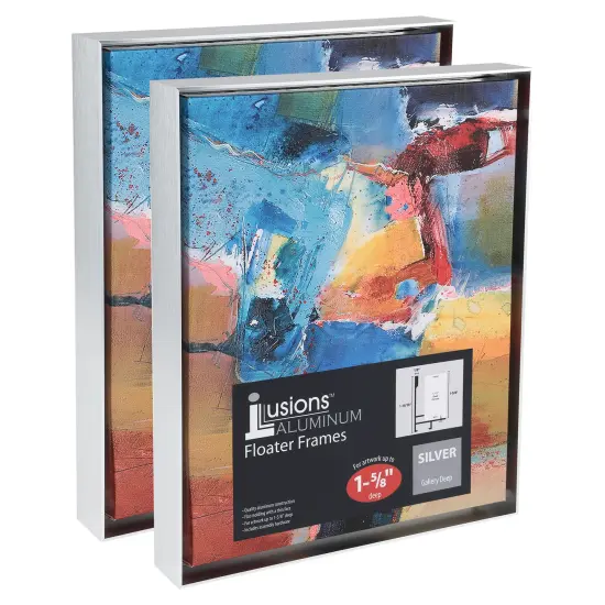 Creative Mark Illusions Aluminum Floater Frames 1-5/8" 2 Pack - Canvas Floater Frames with Sleek Metal Exterior, Flat Molding & Assembly Hardware for Artists, Professionals, Galleries {1}