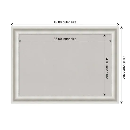 Parlor Framed Corkboard, Grey Cork Parlor White {3}