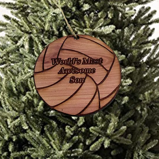 Volleyball Worlds most awesome Son - Cedar Ornament {2}