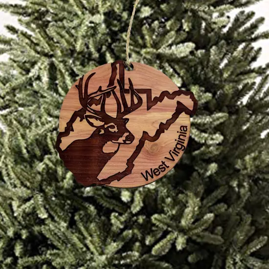West Virgina Deer Hunter - Cedar Ornament {2}