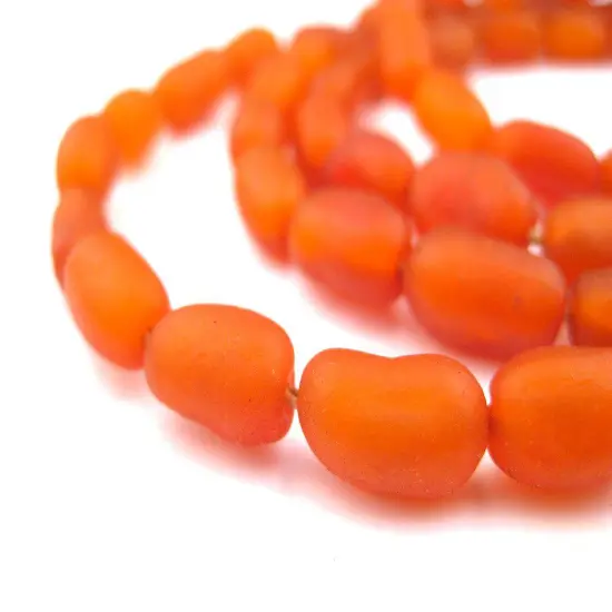 The Bead Chest River Amber Natural Seed Beads from Kenya Oval 5mm African Orange Wood 35-40 Inch Strand Handmade {3}