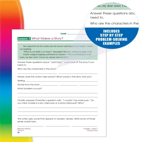 Spectrum Writing 4th Grade Workbooks, Learn to Write a Story, to Inform, an Opinion, Handwriting Practice for Kids 8-10, Classroom or Homeschool Curriculum {4}