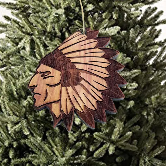 Indian Chief - Cedar Ornament {5}