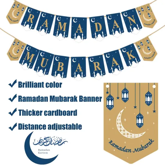 Banner Ramadan Decorations for Home 2023 Ramadan Banner Ramadan Mubarak Kareem Decorations {1}