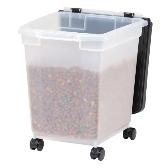 IRIS USA Pet Food Containers with Sealed Top, Black {4}