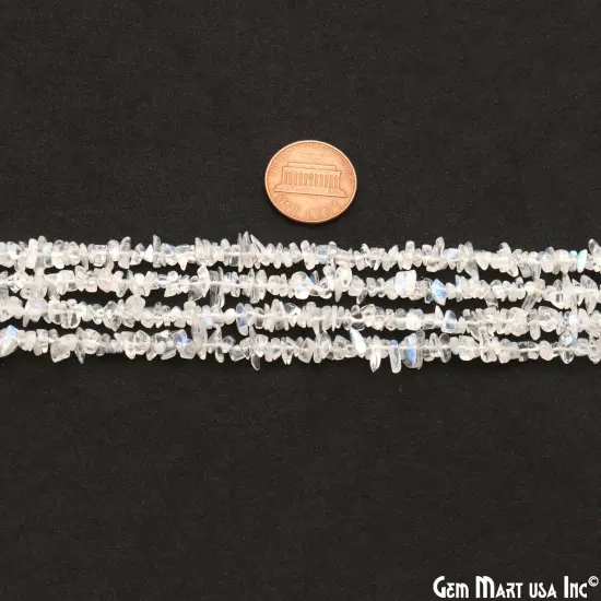 Rainbow Moonstone Chip Beads, 34 Inch, Natural Chip Strands, Drilled Strung Nugget Beads, 7-10mm, Polished, GemMartUSA (CHRM-70004) {3}