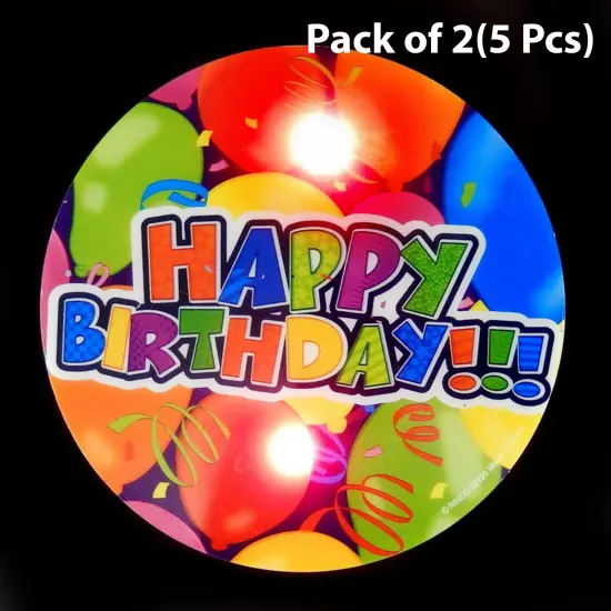 Light Up Happy Birthday Button 3 1/2 inch diameter | Joyful Memories and Cherished Moments | RAHEEV&reg; {1}
