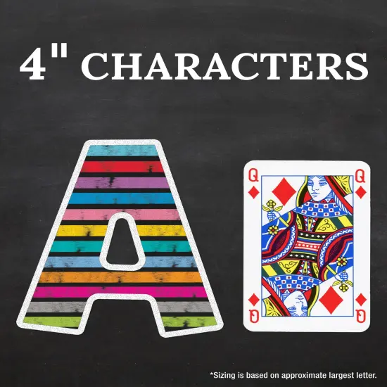 Carson Dellosa 219-Piece Chalkboard Cutout Letters, 4" Colorful Upper and Lowercase Alphabet, Numbers, Punctuation, and Symbols for Bulletin Board, Posterboard, Party, and Classroom Decor {3}