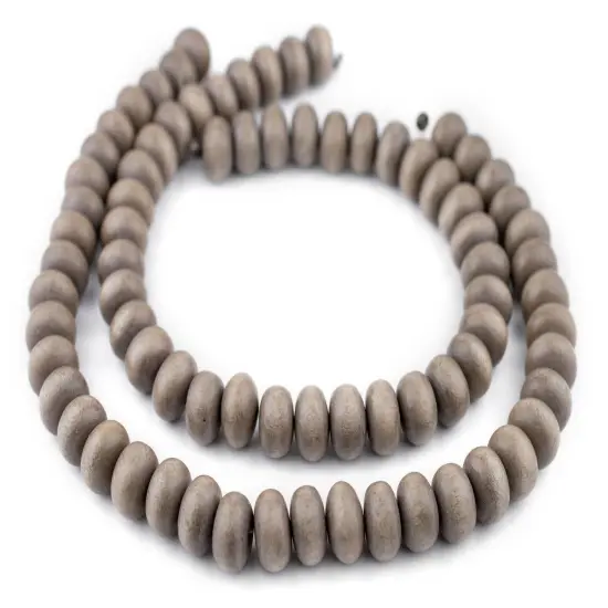 The Bead Chest Brown Abacus Natural Wood Beads (10x15mm): Organic Eco-Friendly Wooden Bead Strand for DIY Jewelry, Crafts, Necklace and Bracelet Making {3}