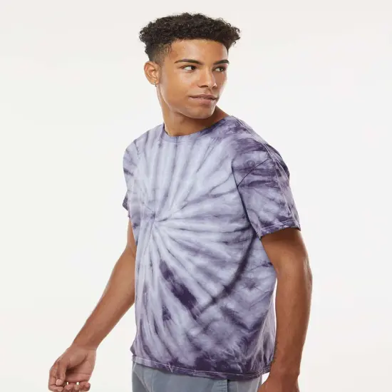 Dyenomite&reg; Cyclone Pinwheel Tie-Dyed Short Sleeve Crewneck T-Shirt Silver {4}