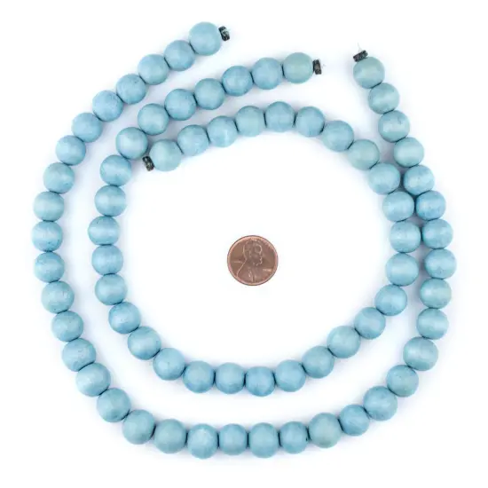 The Bead Chest Natural 12mm Wooden Beads in Blue - Light for Jewelry Making &ndash; Round Loose Wood Spacer Beads I Approximately 35 Beads {2}