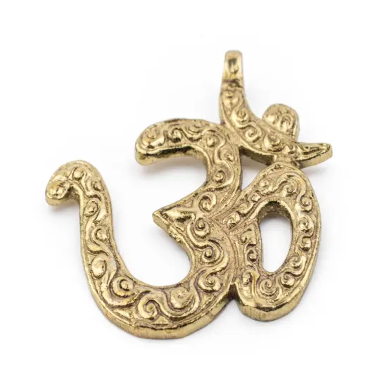 TheBeadChest Brass Om Pendant (65x65mm) {1}