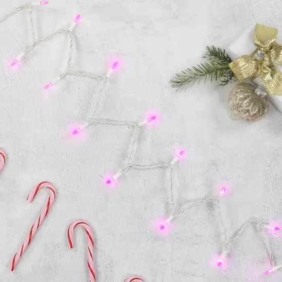 Northlight LED Mini Christmas Lights - Pink - 16.25' White Wire - 50ct {1}