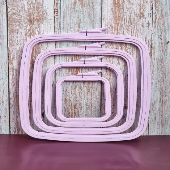 Plastic Square Hoop Nurge 170-14 Pastel Lilac {4}