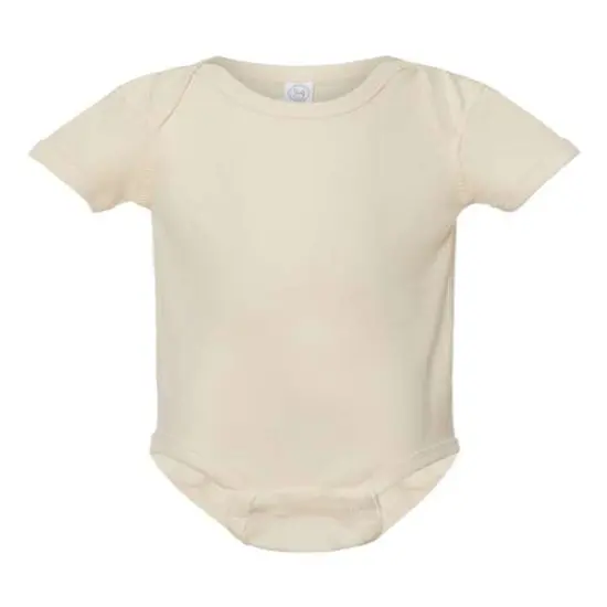 Rabbit Skins&reg; Infant Baby Rib Short Sleeve Bodysuit Natural {1}
