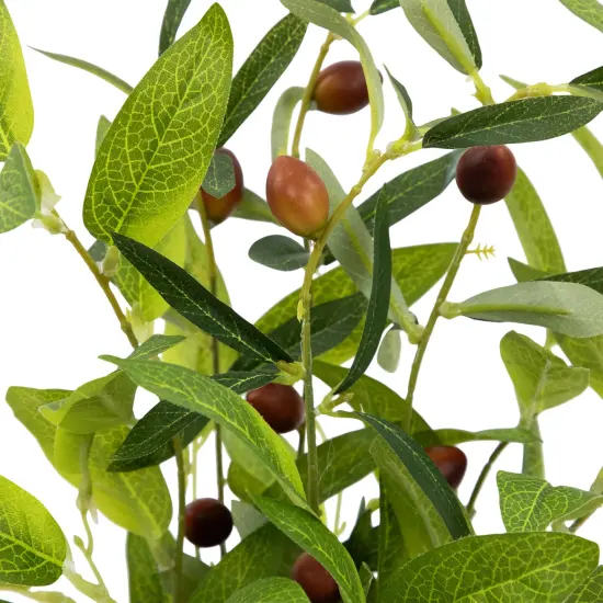 Northlight Artificial Olive Plant in Rustic Pot with Handles - 14" Green {5}